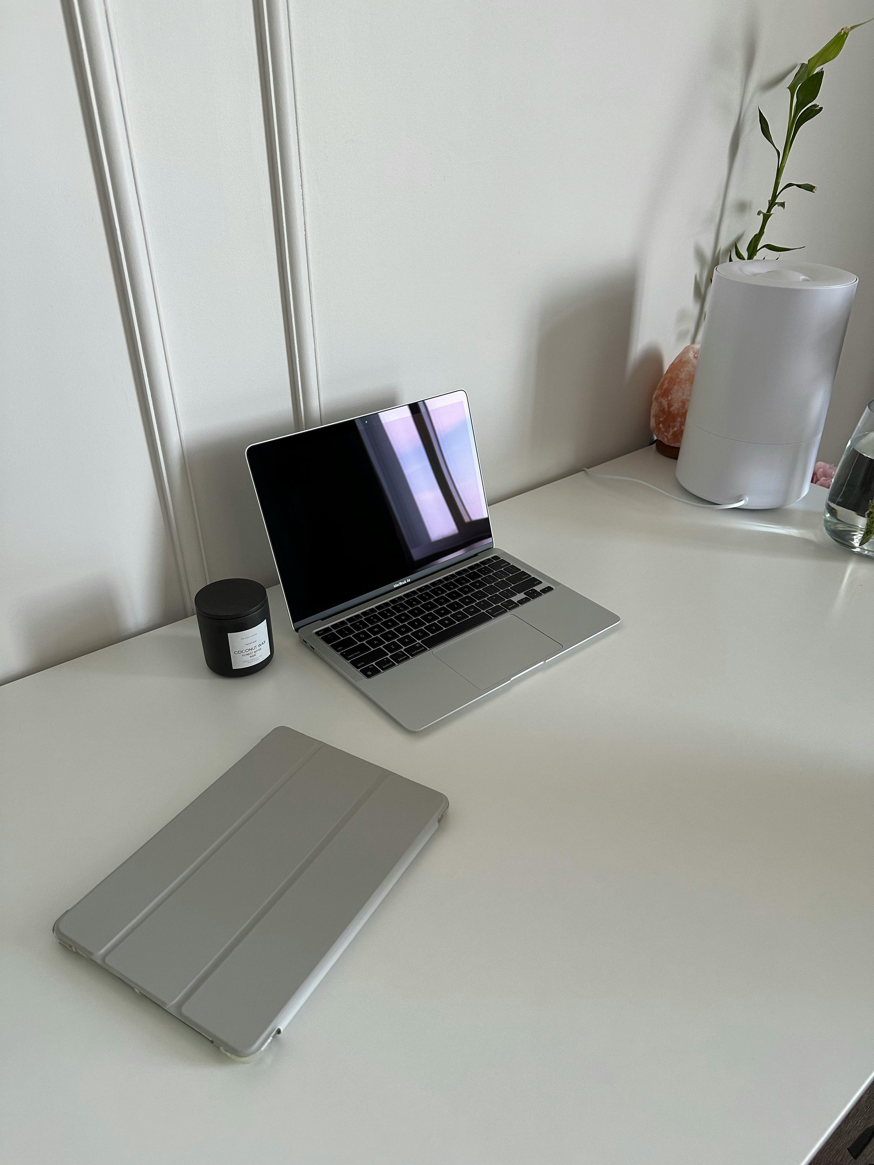 Laptop on desk